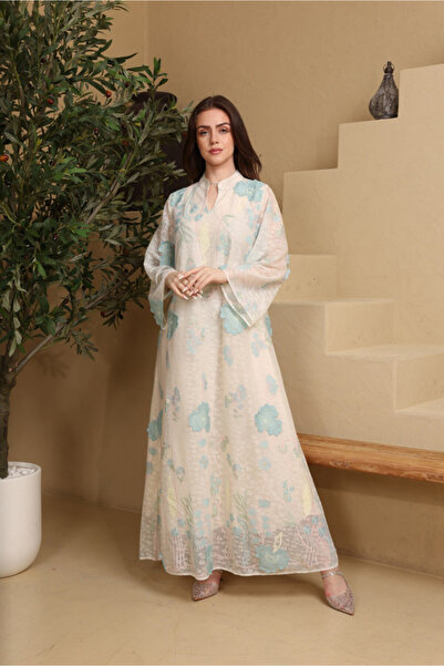 IKKXA Embroidered V-Neck Jalabiya