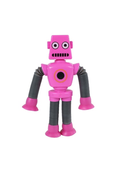 Van Manen Robot telescopic cu ventuze, Jucarie interactiva pentru copii, Roz