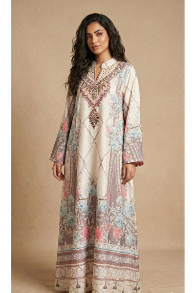 Moda Line Women's jalabiya with roses and sparkling sequins