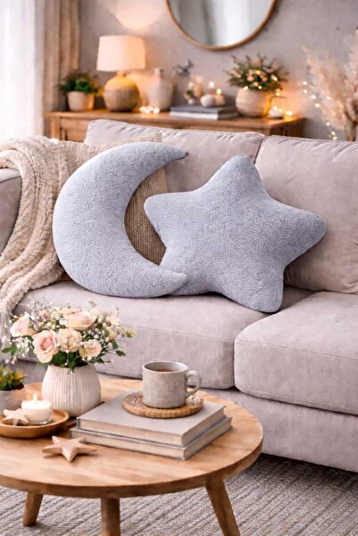 CHIZGY Polumesec Zvezda Jastuk Set Welsoft Pliš Dekorativno Jastuk Kuća i deč...