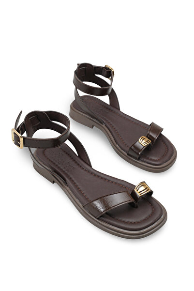 Riccon Women's Flip Flops Sandals 00121008 Brown Rustic