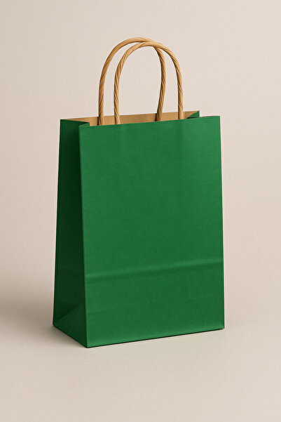 Atölye Kraft Yeşil Renk Kraft Çanta 18x8x24 cm
