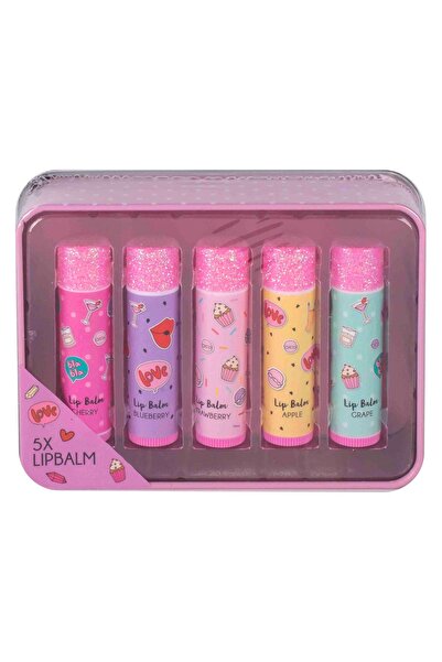 Create It Set 5 balsamuri de buze in cutie metalica, Create It!, diferite arome