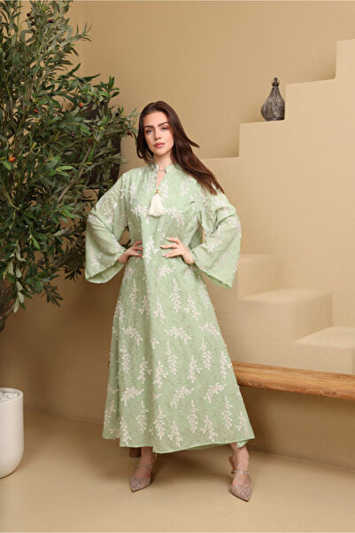 IKKXA Petal Grace Embroidered Jalabiya