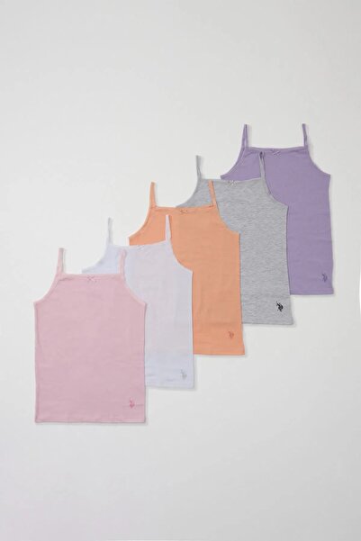 U.S. Polo Assn. U.S. Polo Assn Girls' Single Jersey 5-Pack Colorful Undershirts
