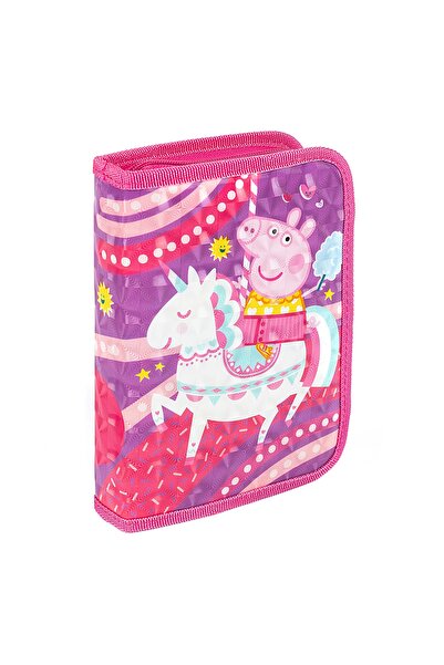 Peppa Pig School textile pencil case, 1 compartment, Peppa Pig, 21 cm