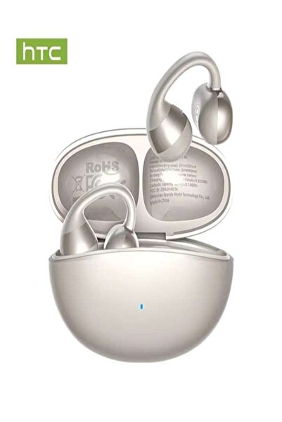 HTC NE56 Wireless Open Ear Clip Headphones, AI Noise Cancellation - White