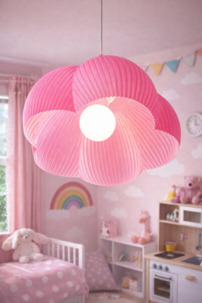 Piccomino Bloom Aydınlatma Pembe Piliseli Çiçek Avize - Çocuk ve Genç Odası D...
