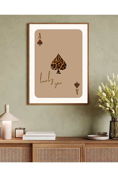 Tuba Decor One Piece Wooden Framed Living Room Hall Kitchen Table Leopard Series