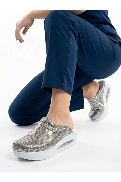 SABOTERLİK Air Taban Wedge Heel Lu Orthopedic Hospital Nurse Female Slipper S...