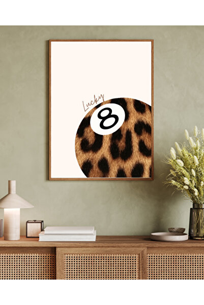 Tuba Decor One Piece Wooden Framed Living Room Hall Kitchen Table Leopard Series