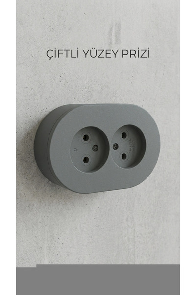 COjans Anthracite Double Surface-Mounted Grounded Socket - Modern and Durable...