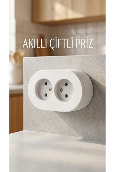 COjans Double White Grounded Socket for Surface Mounted Wall Use