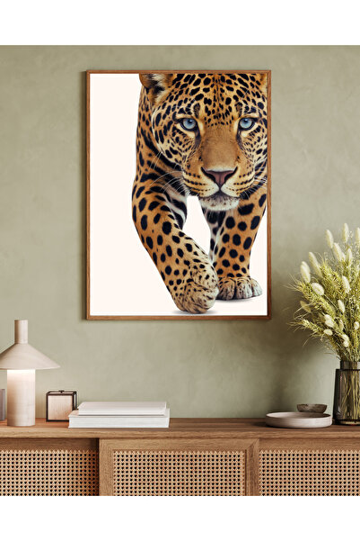 Tuba Decor One Piece Wooden Framed Living Room Hall Kitchen Table Leopard Series