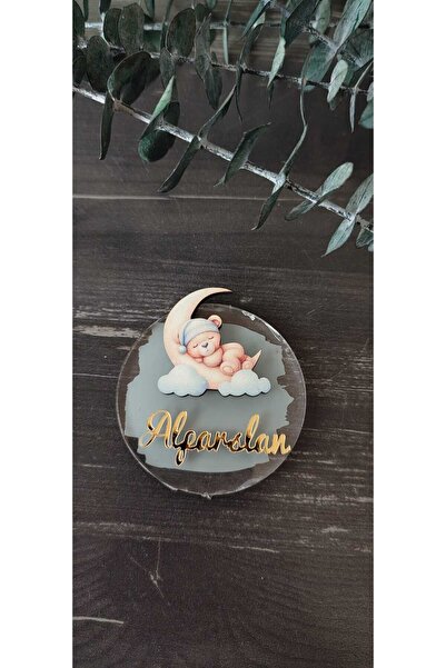 hoby shop Ayı Ayda Figürlü Pleksi Hediyelik Magnet 10 Adet