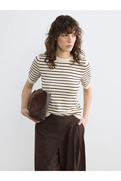 LC Waikiki Rmz Gi̇yi̇m Farkiyla Zero Roba Collar Striped Women's Knitwear Swe...