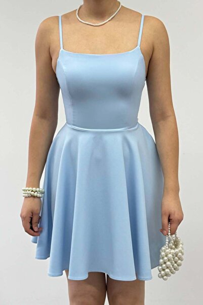 Moda Amore Elegant Mini Dress with Square Neckline and Flare Skirt - Party / ...