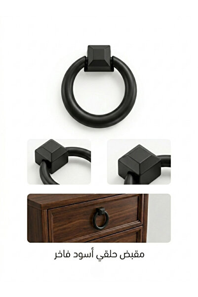 N.S NAMARK Modern round drawer handle – black / Set of 5