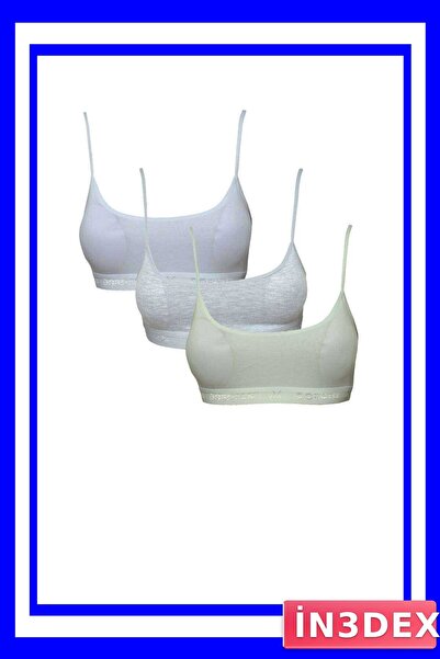 İN3DEX Padded Rope Strap Bustier Set 3 Pieces White Gray Cream
