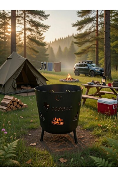kamptek kamp teknolojisi Pro Kalın Metal Ateş Çukuru - Kamp & Bahçe Şöminesi ...
