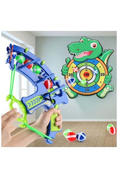 Rally Dinosaur Soft Ball Bullet With Bow Arrow Shooting Target Game Set For Kids