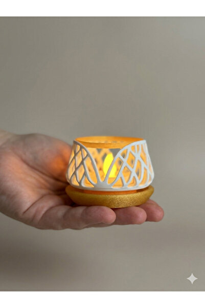 zulya Dekoratif LED Mumluk 7x5 cm – Biyo Plastik Modern Tasarım Tealight Muml...