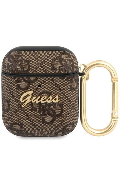 Guess Case 4G Script Logo Airpods Generation 1/2 Brown
