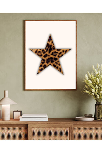 Tuba Decor One Piece Wooden Framed Living Room Hall Kitchen Table Leopard Series