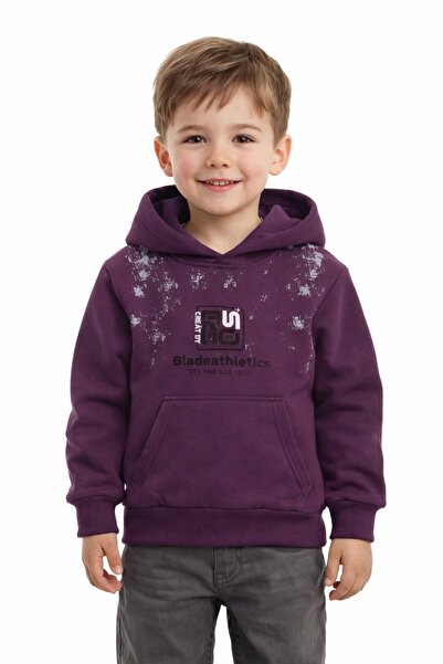 BAGLAN سويت شيرت للأولاد من الأمام والخلف مطبوع بغطاء رأس BGL-ST05246