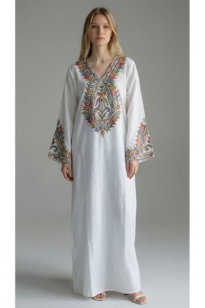 KASHKHA Heritage jalabiya made of linen, burlap, and cool royal cotton