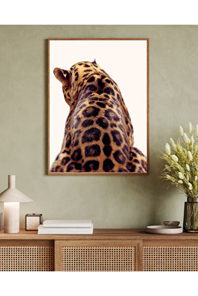 Tuba Decor One Piece Wooden Framed Living Room Hall Kitchen Table Leopard Series