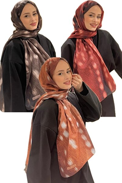 YILDIZ SCARFS 3-Piece Ceylan Pattern Cotton Soft Shawl Set