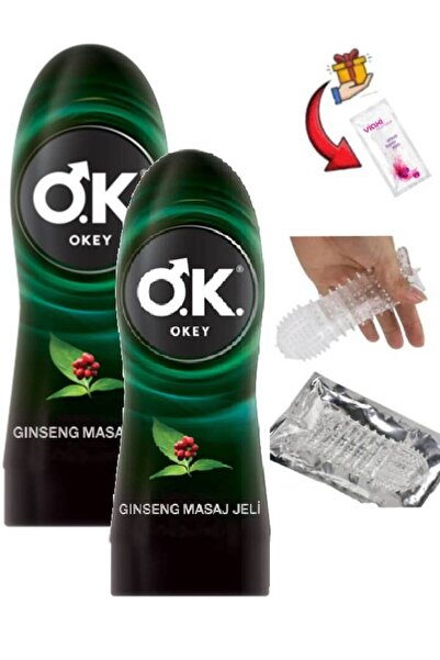 Okey Ginseng Etkili Masaj Jeli 200 ml x 2 ad-Sınırsız Kullanımlık Prezervatif...