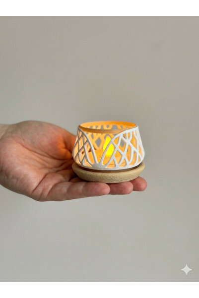 zulya Dekoratif LED Mumluk 7x5 cm – Biyo Plastik Modern Tasarım Tealight Muml...