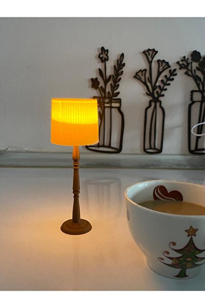 smilechild KAHVE YANI MİNİ 14 CM SUNUMLUK DEKORATİF MUMLUK LED MUM DAHİLDİR p...