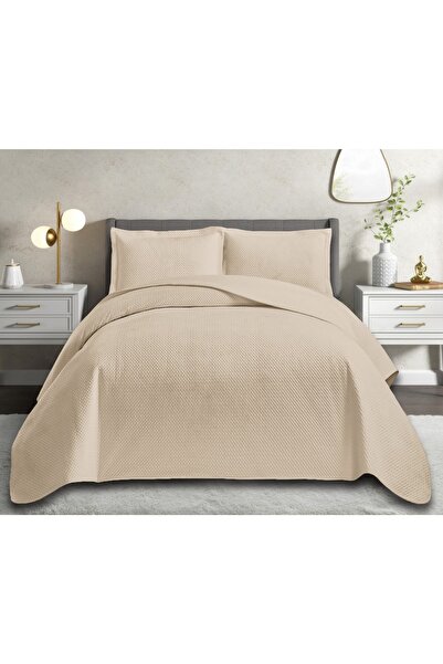 Çapa Home Ultra Soft Nubuk Çift Kişilik Yatak Örtüsü Renk Bej