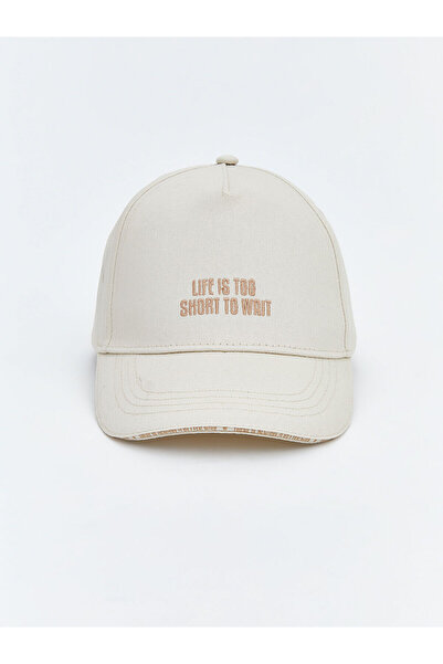 LC Waikiki Trendlucky Girls' Cap with Letter Embroidery and Contrast Color