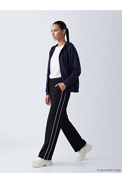 LC Waikiki Koor Sport Black Elastic Waist Modal Blend Women's Sweatpants with...