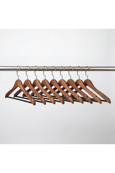 DEKOHOP Ahşap Ceket Gömlek ve Takım Elbise için Lüks Askı 10 ADET Premium Ahş...
