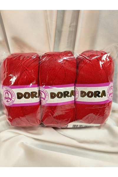 Ören Bayan DORA Kırmızı El Örgü İpi (3 Adet) - Renk: 033
