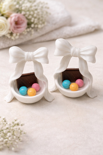 Lotus 2'li Fiyonklu Dekoratif Sunumluk Kahve Yanı