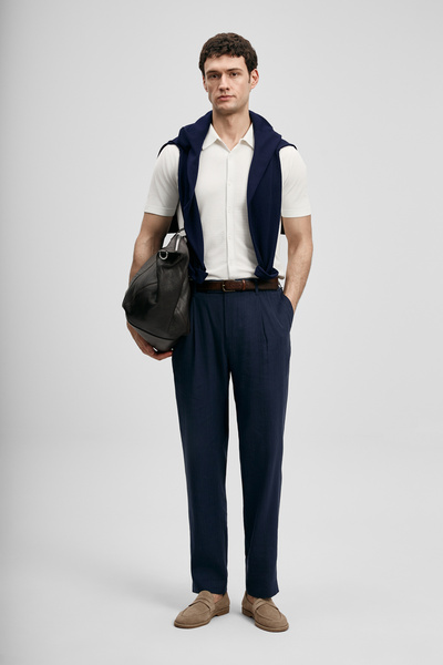 Lufian Ανδρικό πουλόβερ Victor Μοντάλ σε ανάμεικτο λευκό χρώμα