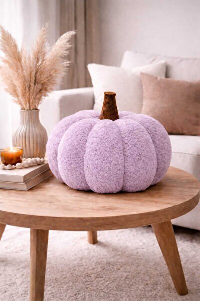 CHIZGY Dekoratif Kabak Yastık Welsoft Peluş Dolgulu Modern Kırlent