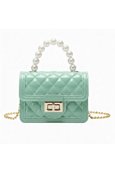 synshop Patentirana koža, vodeno zelena, detalji od silikonskog bisera, krst,...