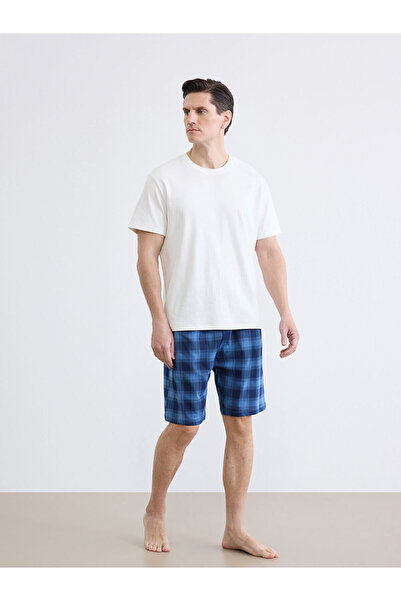 LC Waikiki Peak New Season Standard Fit Plaid Men's Pajama Bottom Shorts