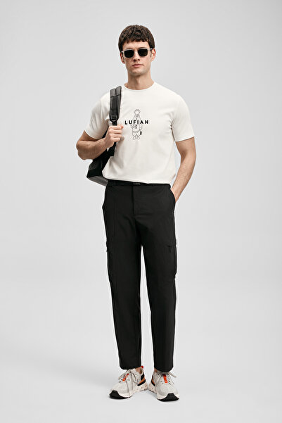 Lufian Μοντέρνο γραφικό μπλουζάκι Σιμπάντ σε ανοιχτό λευκό