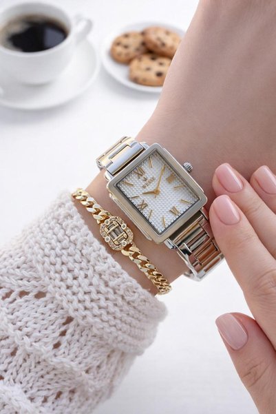 Wesse Elite Steel Cord Anti-Tarnish Colorfast Wristwatch 30Mt Water-Resistant +Bracelet Bls1149.05