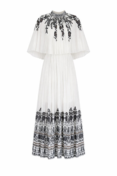 HAZELANNA Πλισέ Μαύρο-Λευκό Φόρεμα Moss