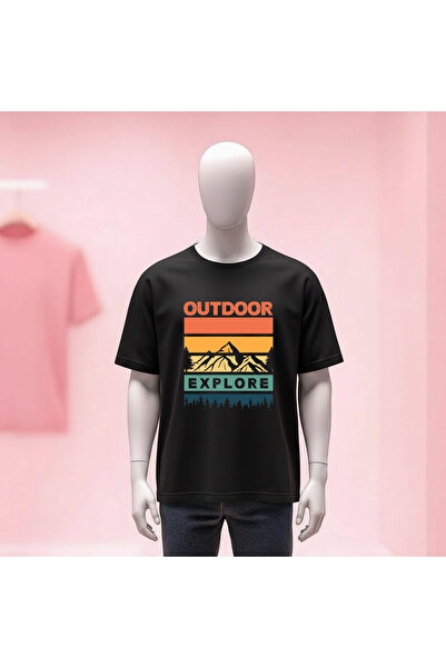 Vordevia Printed Crew Neck Wide Fit Unisex Tshirt