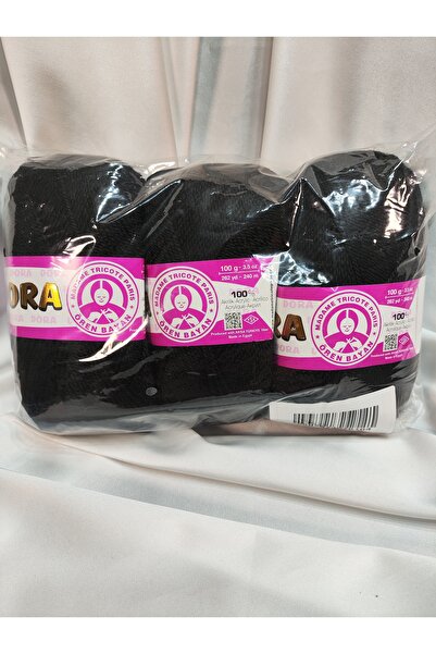 Ören Bayan DORA Siyah El Örgü İpi (3 Adet) - Renk: 999